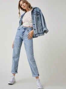 SHEIN Essnce Cottagecore Lace Trim Ditsy Floral Crop Tee - White - View 5