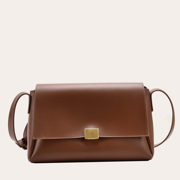 

Metal Decor Crossbody Bag, Brown