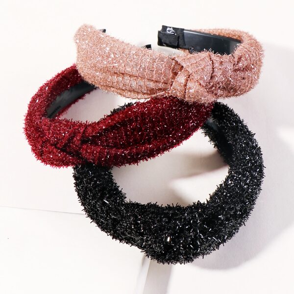 

3pcs Girls Christmas Knot Decor Hair Hoop, Multicolor