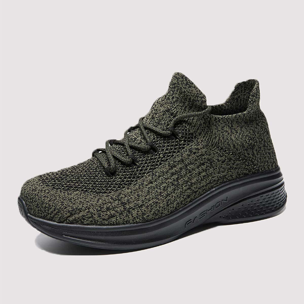 

Guys Lace-up Decor Sneakers, Army green