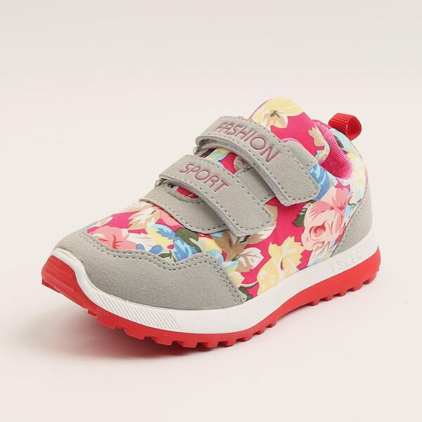

Toddler Girls Floral Graphic Sneakers, Red