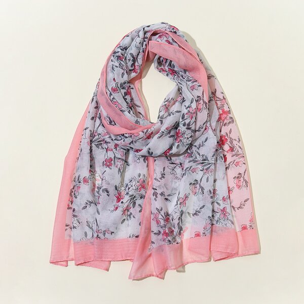 

Flower Pattern Scarf, Multicolor