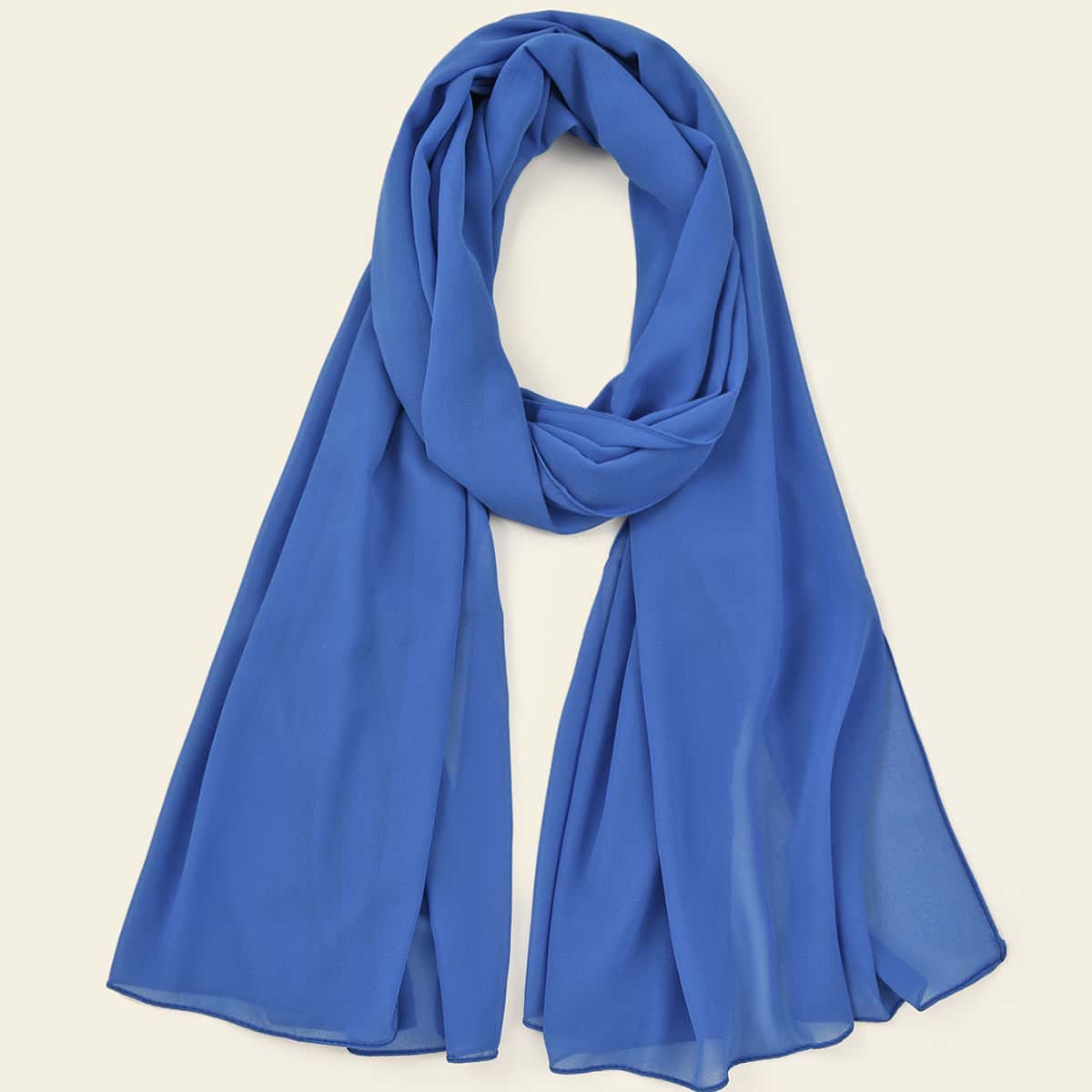 

1pc Solid Scarf, Blue