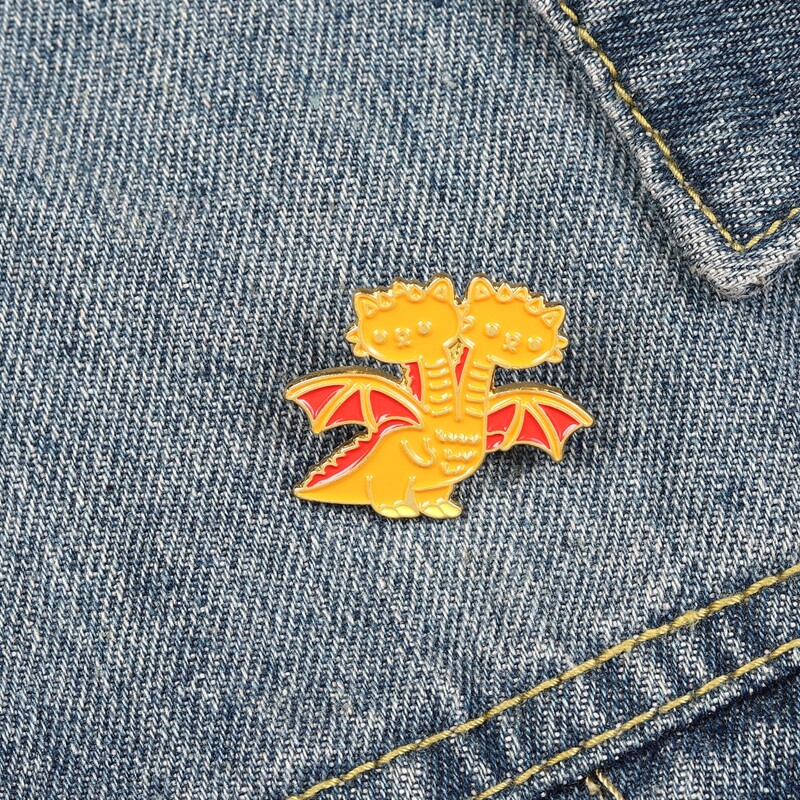 

Cartoon Dragon Design Brooch, Multicolor