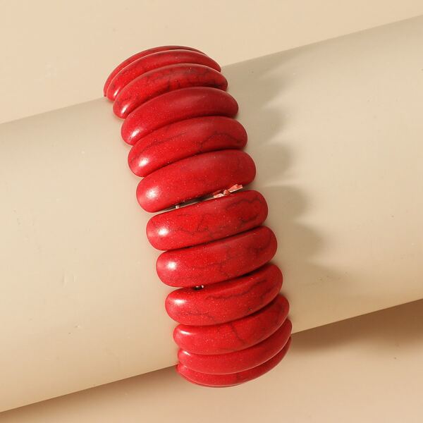 

Stone Beaded Bracelet, Red
