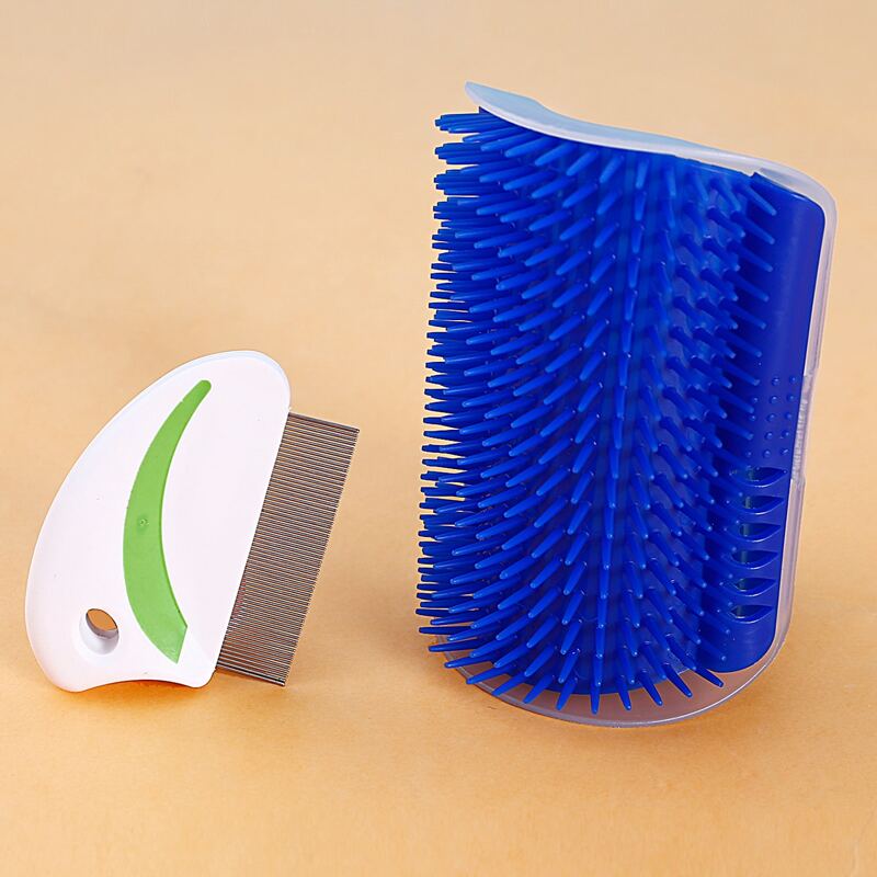 

Stainless Steel Cat Grooming Comb & Corner Self Groomer, Multicolor