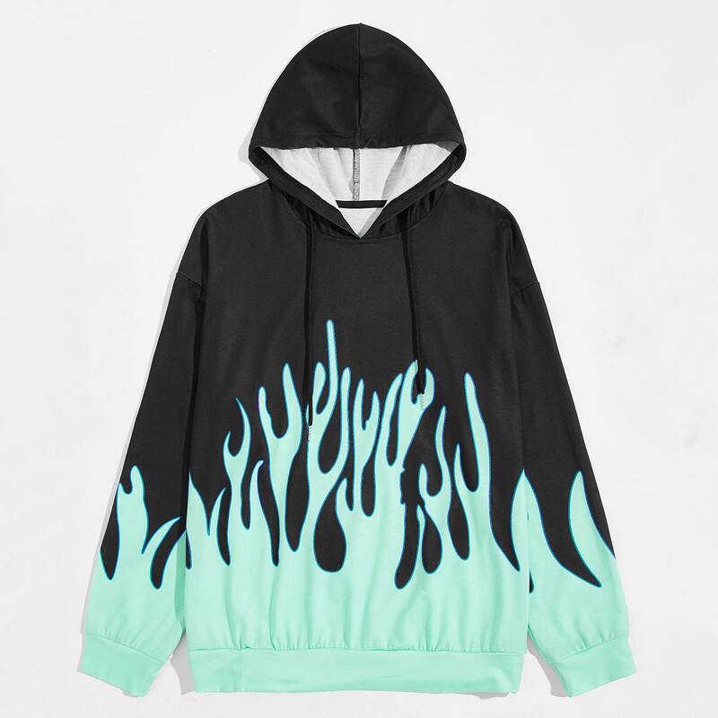 

Guys Fire Graphic Hoodie, Black