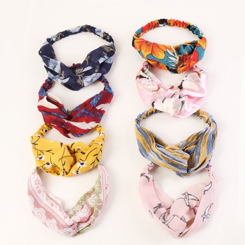 

8pcs Flower Pattern Headband, Multicolor
