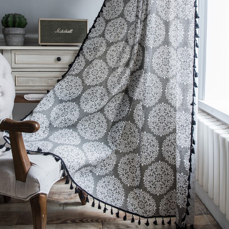 

Vintage Pattern Single Panel Curtain, Multicolor