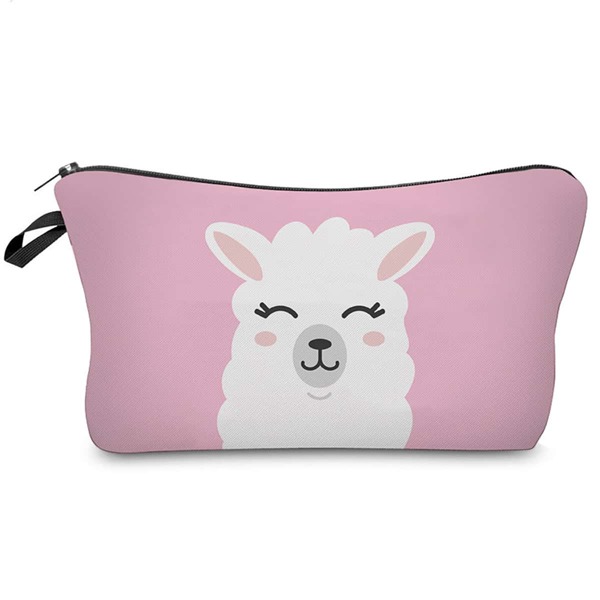 

Alpaca Print Pencil Bag, Pink