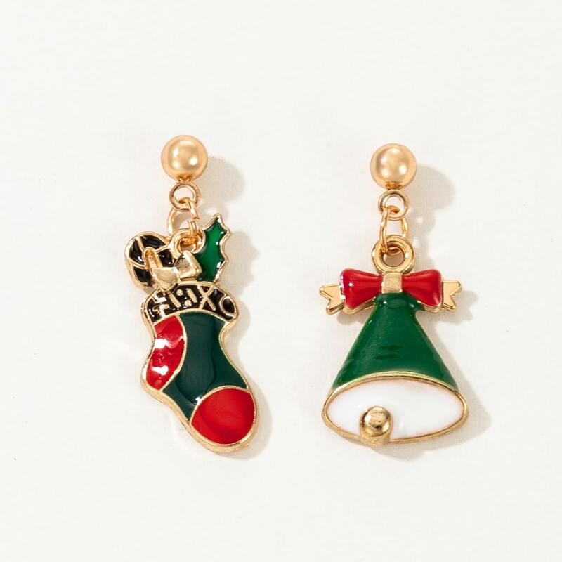 

Christmas Bell Drop Earrings, Multicolor