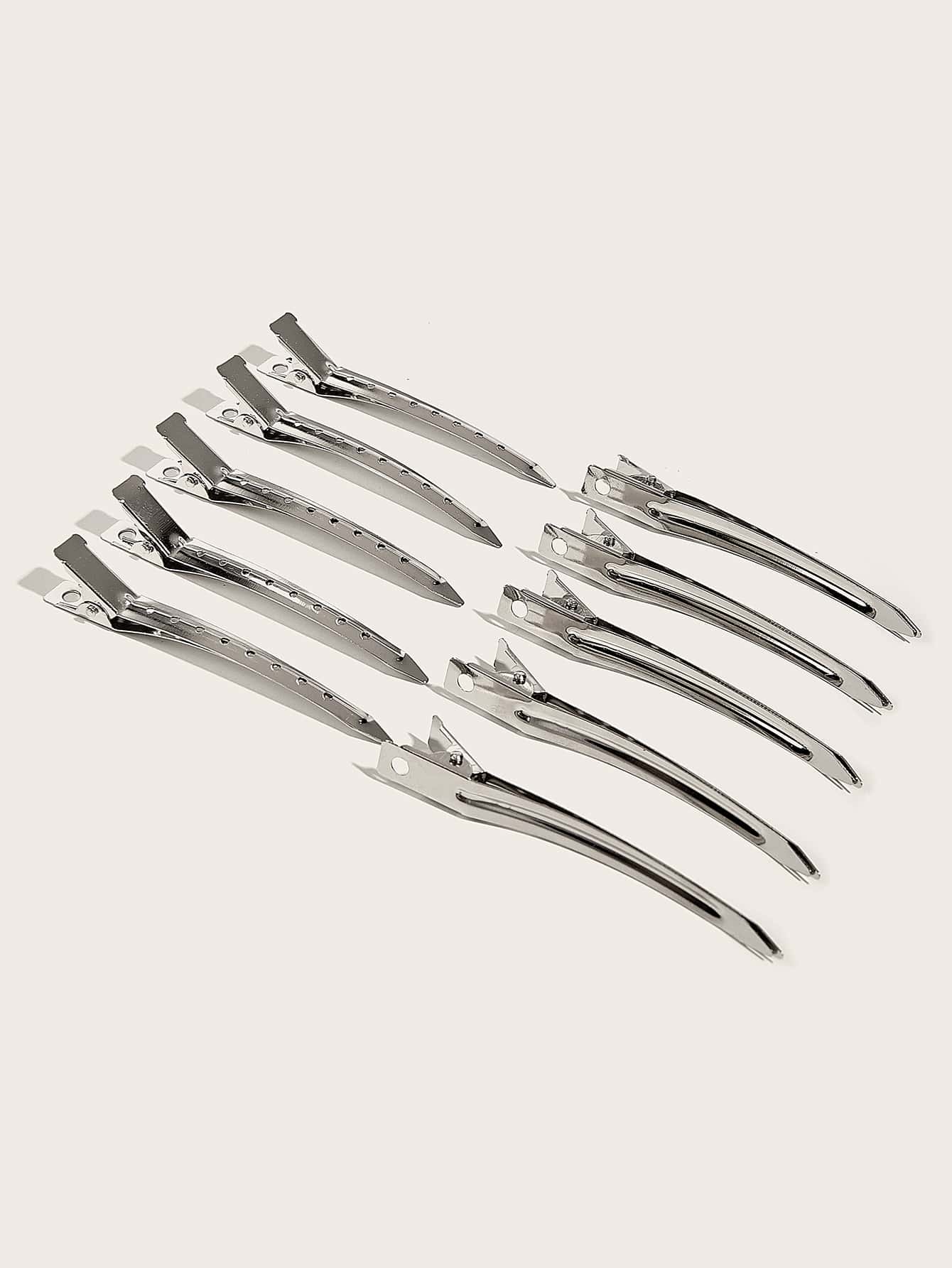 10PCS Professional Duckbill Hair Sectioning Clips – Silver Wave Grip Alligator Hair Clips For Styling, Cutting, Perming & Coloring – Non-Slip Flat Hair Clamps For Precise Partitioning – Metal Hairdressing Tools For Salon, Barber & Home Use – Heat-Resistant & Anti-Slip Design, Back To School, Travel Holiday Essentials, Hair Accessories For Women, Slick Back Brush, Barber Accessories, Hair Dryer, Hair, Barber, Hair Tools, Hair Products,Hair Dryer,Hair, Accessories, Hair Products, Hair Tools, Hair Stuff, Hair Care, Curly Hair Brush, Barber, Barber Accessories, Hairdressing Equipment,Hair,Travel,Hair Products,Hair Tools,Hair Stuff,Barber,Barber Accessories,Barbershop,Hairdressing Equipment - Silver - View 1