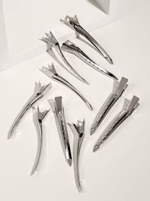 10PCS Professional Duckbill Hair Sectioning Clips – Silver Wave Grip Alligator Hair Clips For Styling, Cutting, Perming & Coloring – Non-Slip Flat Hair Clamps For Precise Partitioning – Metal Hairdressing Tools For Salon, Barber & Home Use – Heat-Resistant & Anti-Slip Design, Back To School, Travel Holiday Essentials, Hair Accessories For Women, Slick Back Brush, Barber Accessories, Hair Dryer, Hair, Barber, Hair Tools, Hair Products,Hair Dryer,Hair, Accessories, Hair Products, Hair Tools, Hair Stuff, Hair Care, Curly Hair Brush, Barber, Barber Accessories, Hairdressing Equipment,Hair,Travel,Hair Products,Hair Tools,Hair Stuff,Barber,Barber Accessories,Barbershop,Hairdressing Equipment - Silver - View 3