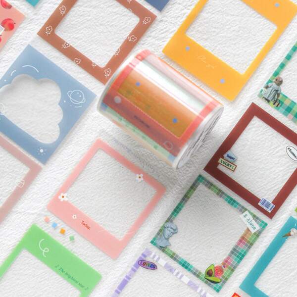

1roll Frame Design Random Decorative Tape, Multicolor