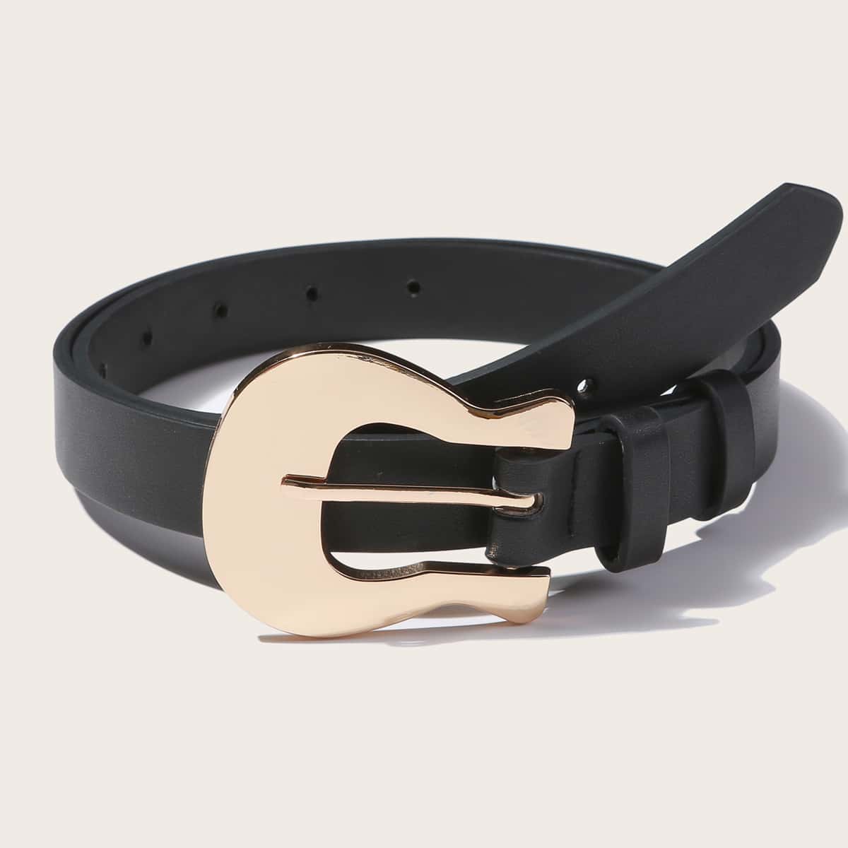 

Metal Buckle Belt, Black