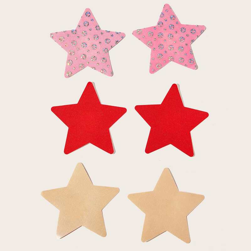 

3pairs Star Shaped Nipple Cover, Multicolor