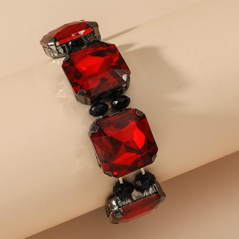 

Gemstone Decor Bracelet, Red
