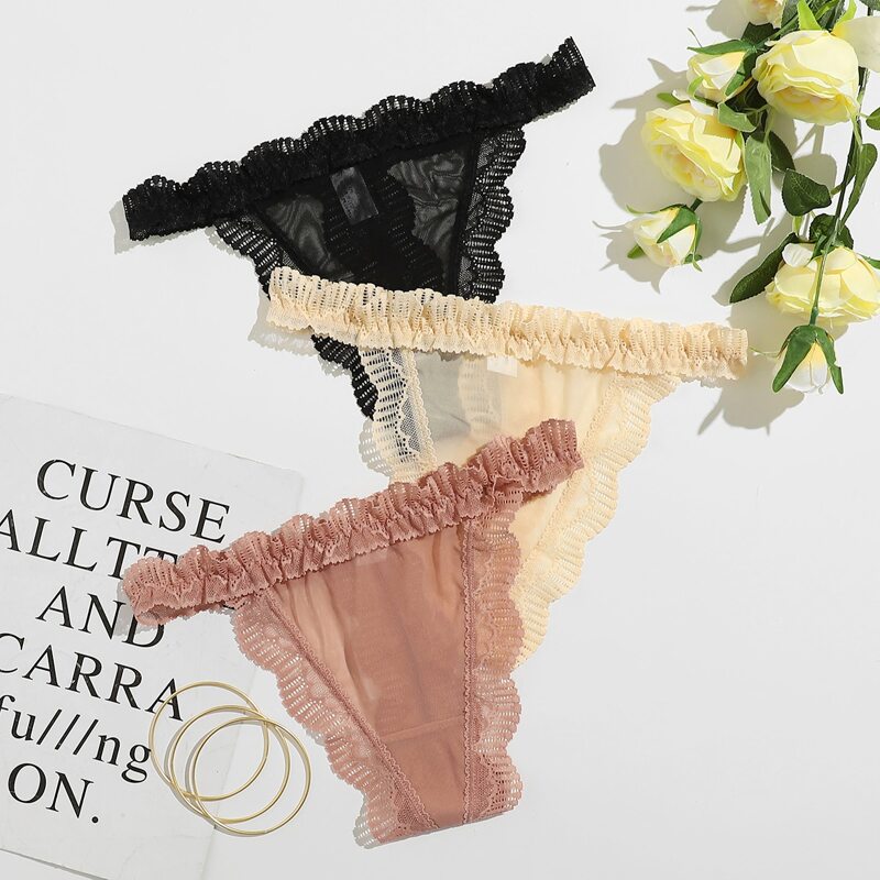 

3pack Lace Scallop Panty Set, Multicolor