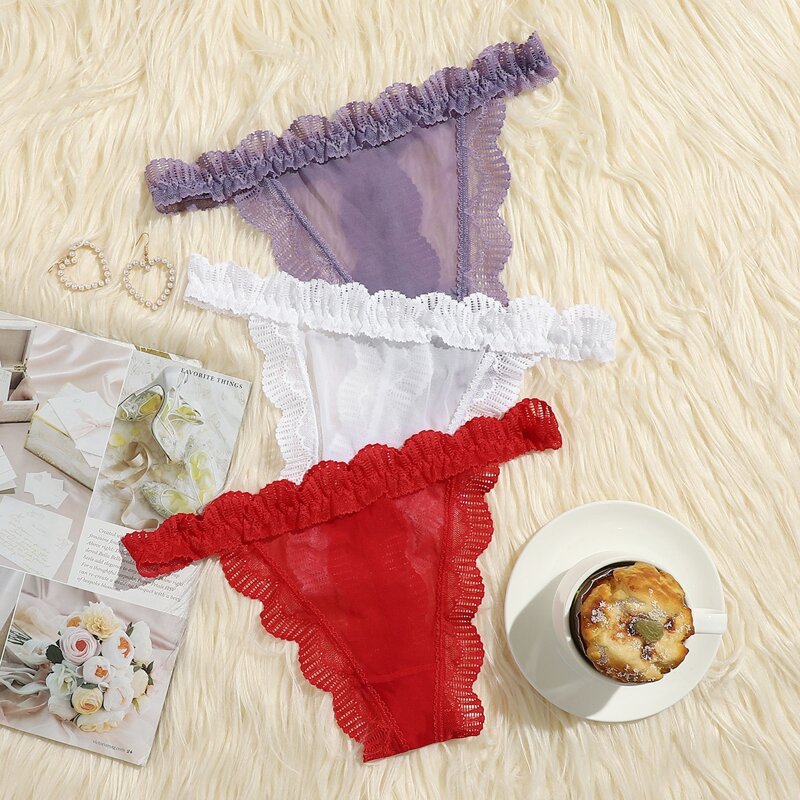 

3pack Lace Scallop Panty Set, Multicolor