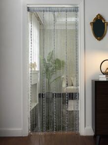 1 件简约串珠窗帘，适用于客厅、卧室、厨房、房间隔断 - 灰色 - 查看 5