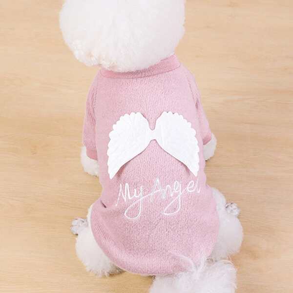 

Wing Decor Dog Sweater, Pink