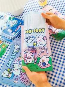 4pcs Cartoon Graphic Random Face Cover Storage Bag - Multicolor - View 1
