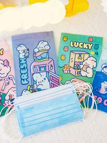 4pcs Cartoon Graphic Random Face Cover Storage Bag - Multicolor - View 2
