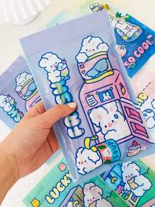 4pcs Cartoon Graphic Random Face Cover Storage Bag - Multicolor - View 5