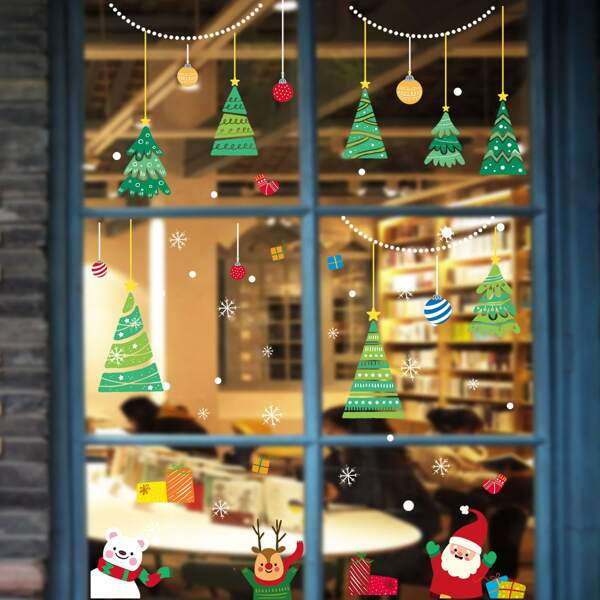 

Christmas Cartoon Graphic Window Sticker, Multicolor