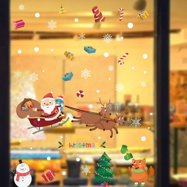 

Christmas Cartoon Graphic Window Sticker, Multicolor