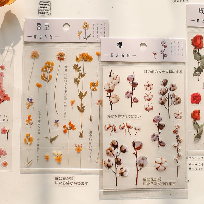 

1sheet Flower Print Random Sticker, Multicolor