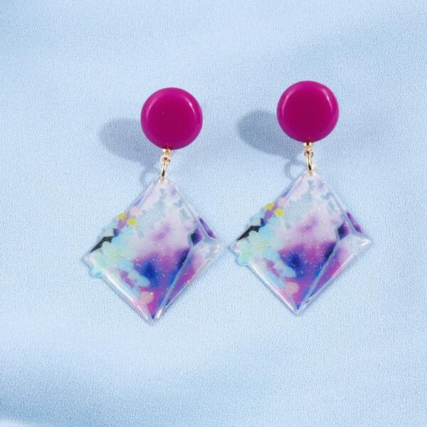 

Colorful Acrylic Earrings, Multicolor