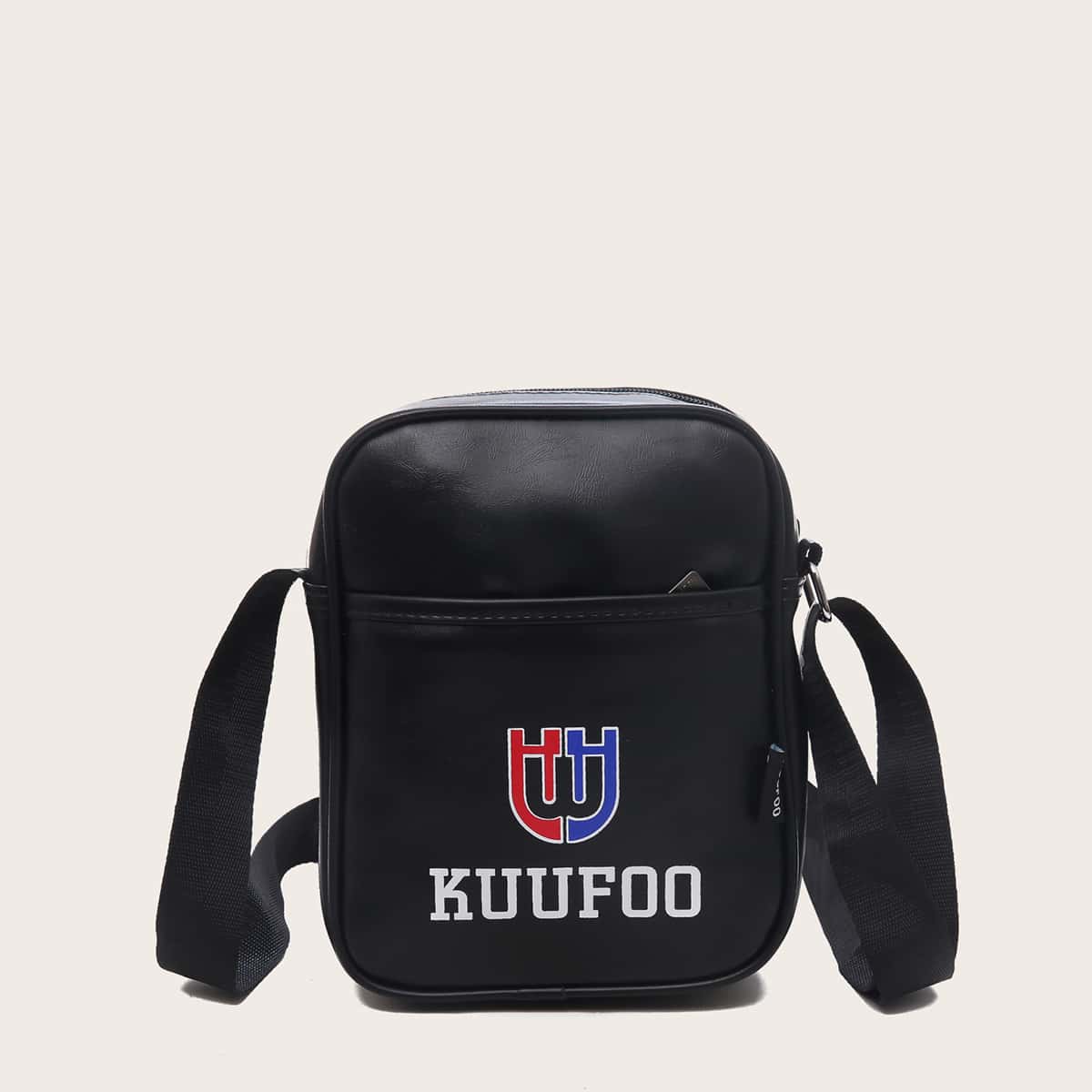 

Guys Letter Graphic Crossbody Bag, Black