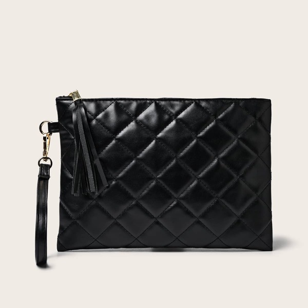 

Quilted Clutch Bag, Black