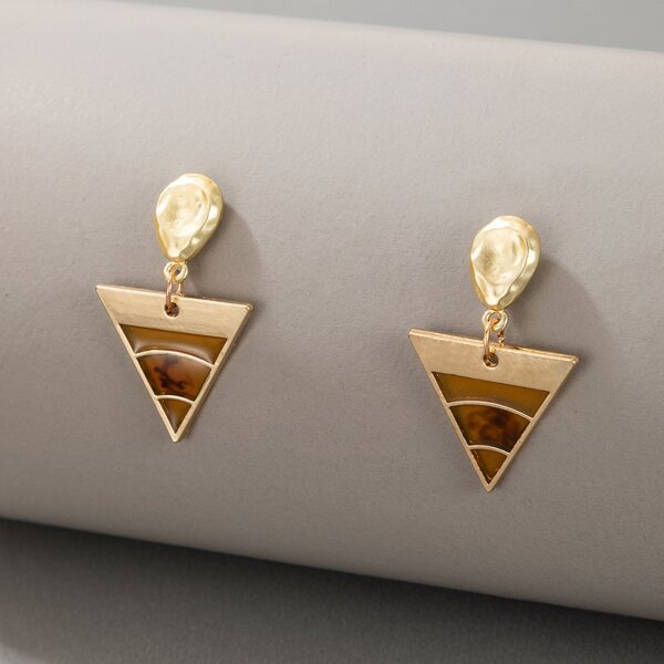

Geo Drop Earrings, Gold