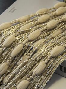 Plain Single Panel Linear Curtain - Khaki - View 5