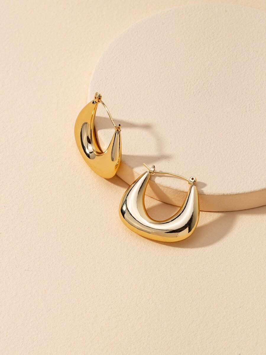 金屬耳環 - 金黃色 - 查看 1