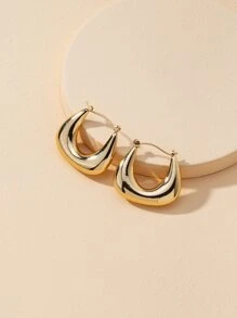 金屬耳環 - 金黃色 - 查看 2