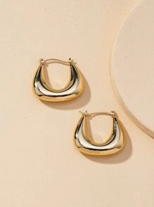 金屬耳環 - 金黃色 - 查看 4