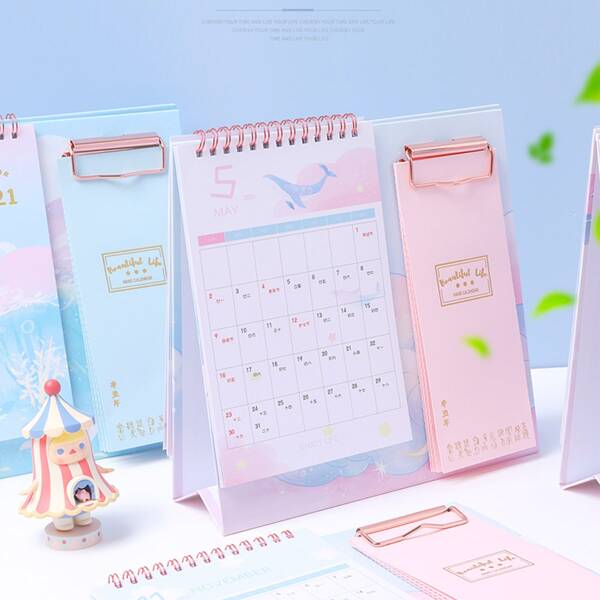 

1pack Random Cartoon Graphic 2021 Desk Calendar, Multicolor