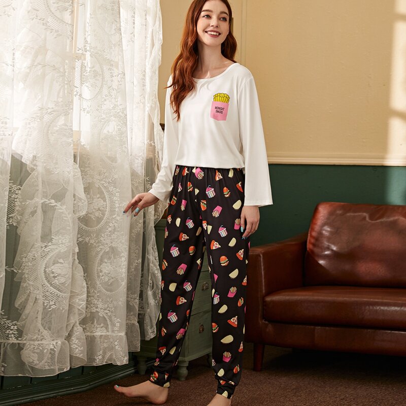 

Cartoon Graphic PJ Set, Multicolor