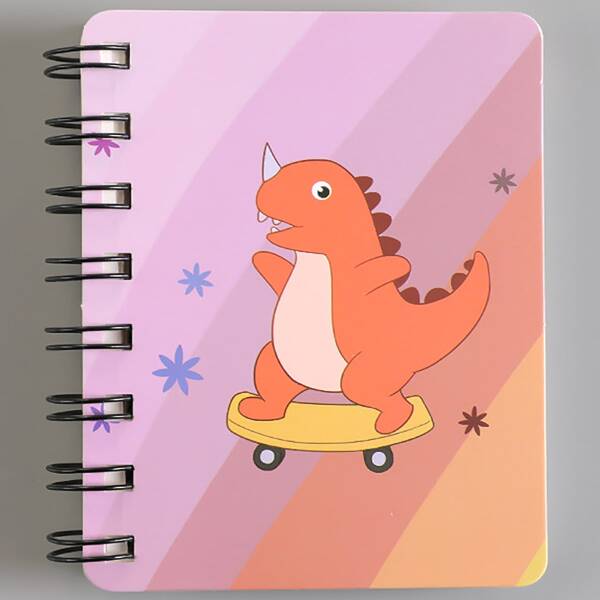 

1pack Dinosaur Print Cover Spiral Notebook, Multicolor