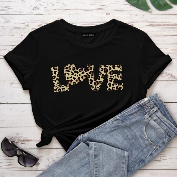 

Футболка с текстовым принтом, Чёрный