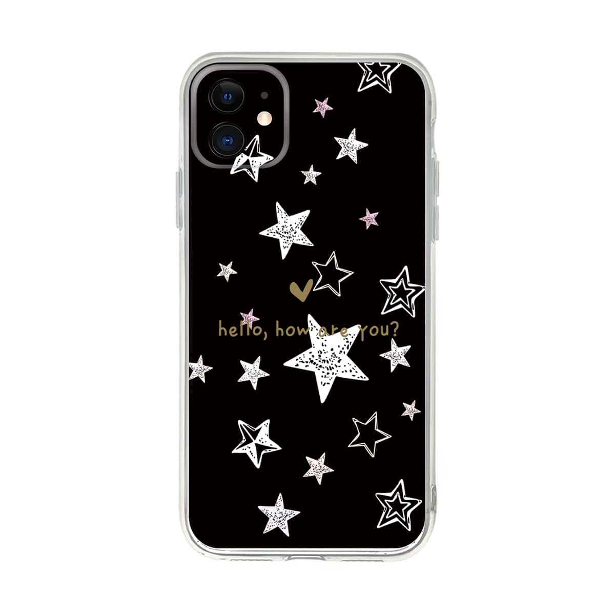 

Star & Letter Graphic iPhone Case, Black