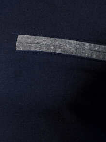 Manfinity Homme Áo thun có cổ Nam Nút Giải trí - Màu xanh hải quân - Xem 6