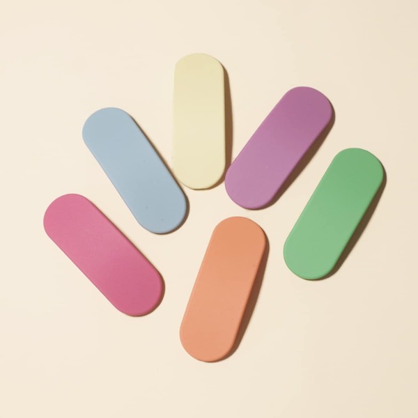 

6pcs Girls Plain Hair Clip, Multicolor