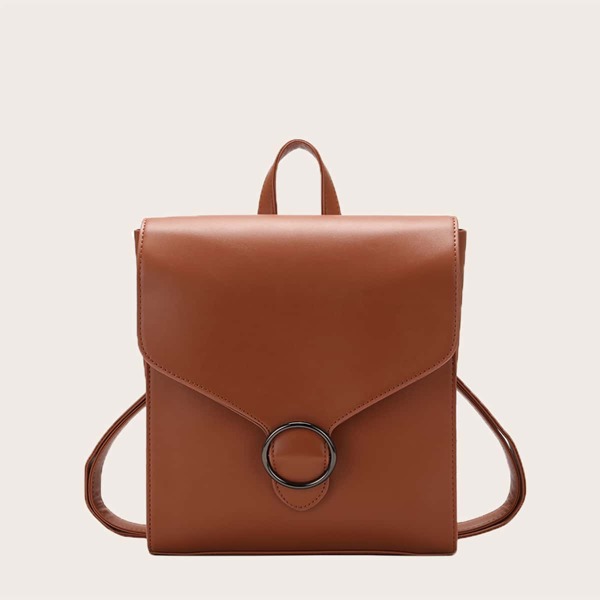 

Minimalist Flap Backpack, Brown