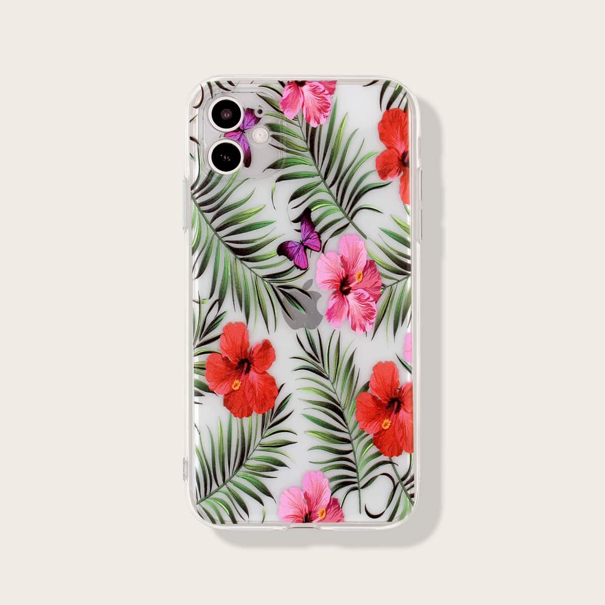 

Butterfly & Flower Print iPhone Case, Multicolor