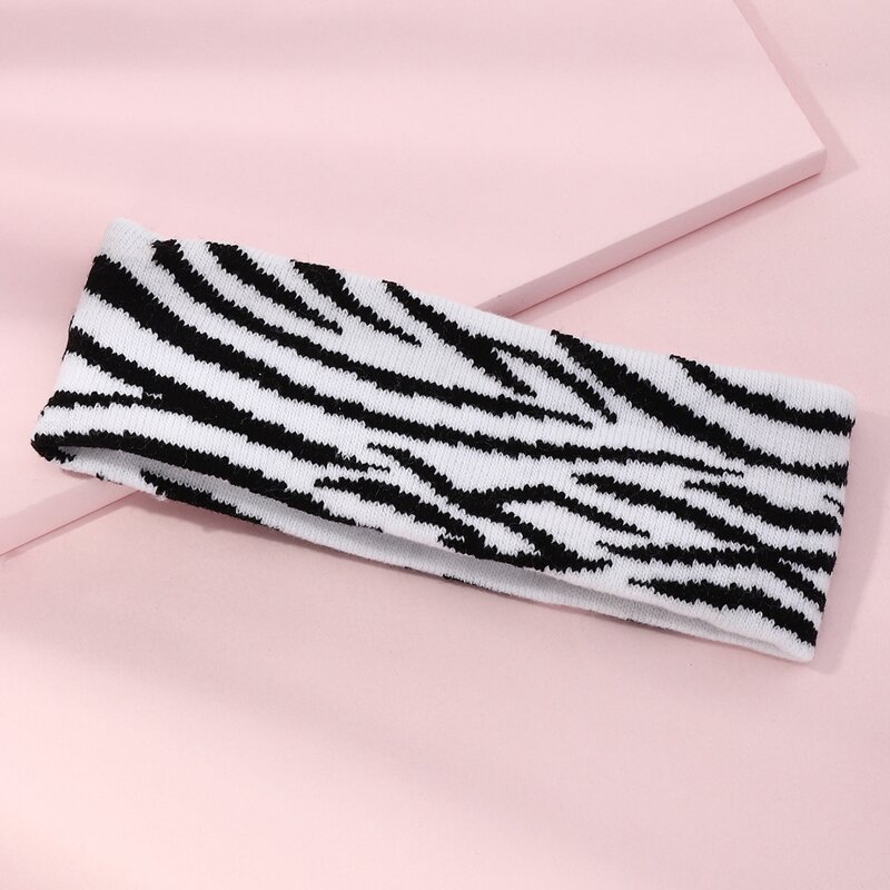

Zebra Striped Headband, Black and white