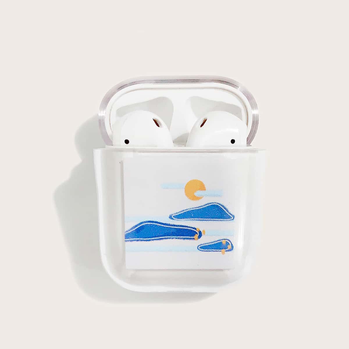 

Cloud Print AirPods Case, Clear